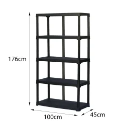 Armadio in plastica antracite 100x176h cm - Aurelian