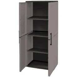 Armadio in plastica impermeabile grigio e nero 68x163h cm - Akina