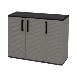 Armadio in plastica minimal 3 ante grigio e nero 102x84h cm - Aranka