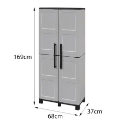 Armadio in plastica resistente raggi UV grigio chiaro e nero 68x169h cm - Askan