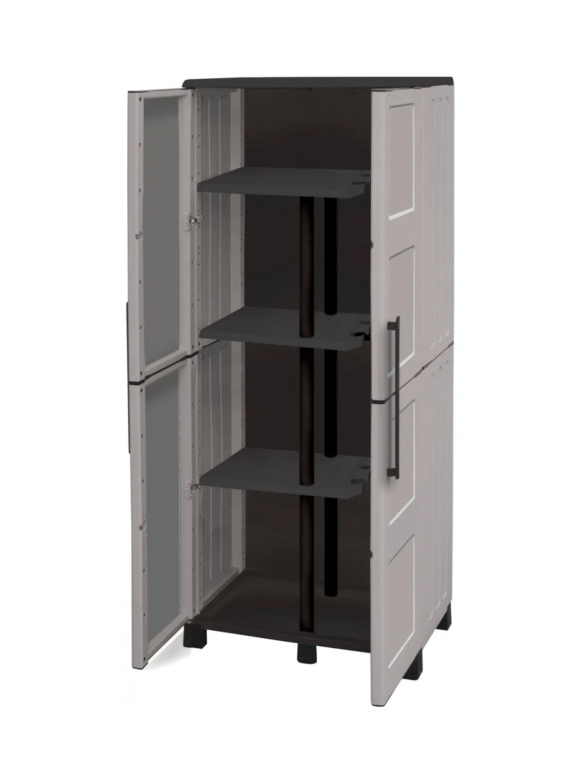 Armadio in plastica resistente raggi UV grigio chiaro e nero 68x169h cm - Askan