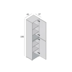 Armadio legno chiaro multiuso 45x195h cm - Daisuke