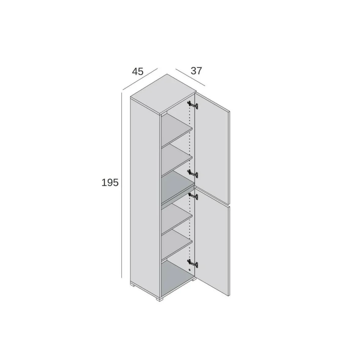 Armadio legno chiaro multiuso 45x195h cm - Daisuke