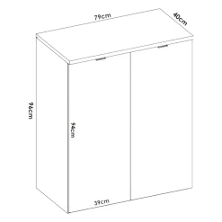 Armadio legno e bianco lucido ante battenti 79x96h cm - Alicha