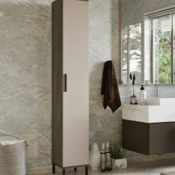 Armadio marrone e antracite slim 29x183h cm - Eusebe