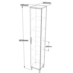 Armadio marrone e antracite slim 29x183h cm - Eusebe