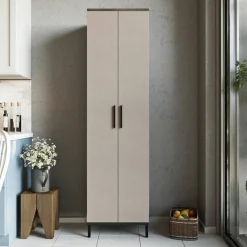 Armadio marrone e grigio salvaspazio 50x183h cm - Albizia