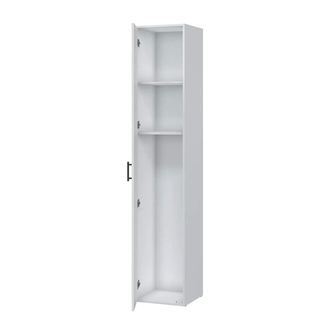 Armadio Multiuso 1 Anta Bianco 2 Ripiani Apertura Battente 41x206h cm, Un'anta - Crucoli