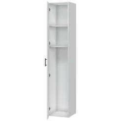 Armadio Multiuso 1 Anta Bianco 2 Ripiani Apertura Battente 41x206h cm, Un'anta - Crucoli
