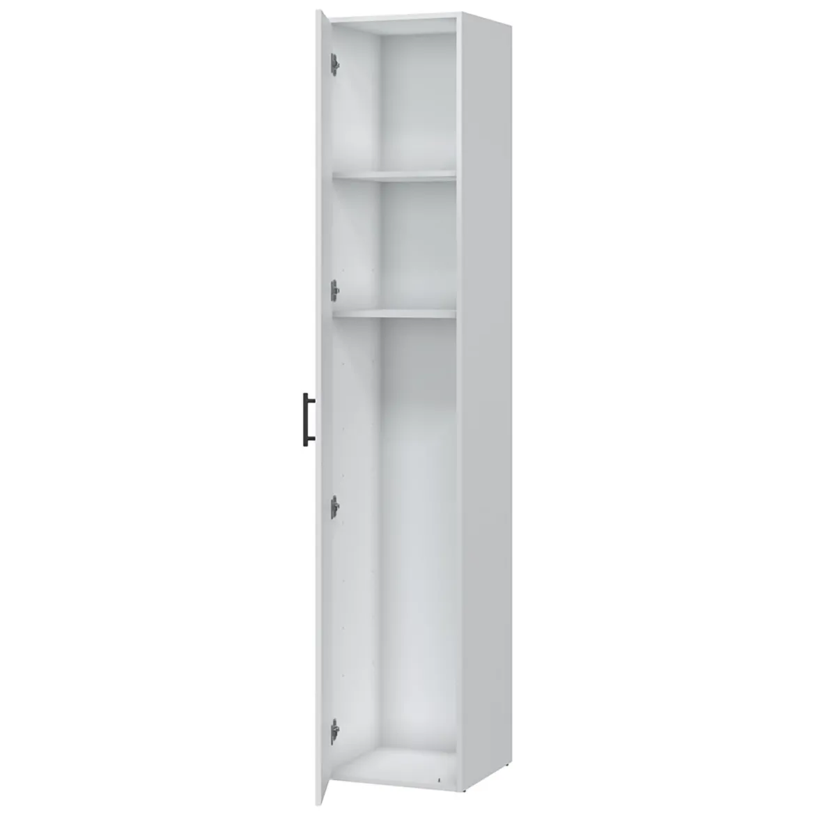 Armadio Multiuso 1 Anta Bianco 2 Ripiani Apertura Battente 41x206h cm, Un'anta - Crucoli