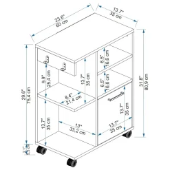 Armadio Multiuso 1 Anta Bianco 8 Ripiani Un'anta 29x130h cm, 8 Vani - Noepoli