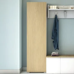 Armadio Multiuso 1 Anta Bianco Beige 7 Ripiani Un'anta 50x182h cm, Apertura Battente - Cansano
