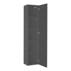 Armadio Multiuso 1 Anta Grigio Antracite 4 Ripiani Apertura Battente 40x180h cm, Un'anta - Neto