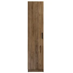 Armadio Multiuso 1 Anta Marrone Noce 3 Ripiani Un'anta 40x182h cm, 4 Vani - Canelli