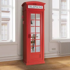 Armadio Multiuso 1 Anta Rosso Beige 2 Ripiani Appendiabiti 68x215h cm, Cassetti - Pachino