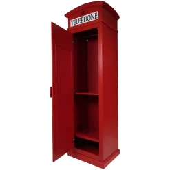 Armadio Multiuso 1 Anta Rosso Beige 2 Ripiani Appendiabiti 68x215h cm, Cassetti - Pachino