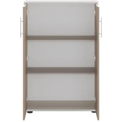 Armadio Multiuso 2 Ante Beige Marrone Noce 4 Ripiani 2 Ante 79x188h cm, 5 Vani - Saponara