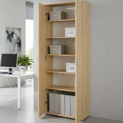 Armadio Multiuso 2 Ante Beige 5 Ripiani Apertura Battente 70x189h cm, 2 Ante - Pazzano