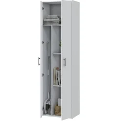 Armadio Multiuso 2 Ante Bianco 2 Ripiani Apertura Battente 60x206h cm, 2 Ante - Strevi
