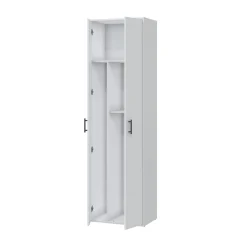 Armadio Multiuso 2 Ante Bianco 2 Ripiani Apertura Battente 60x206h cm, 2 Ante - Strevi