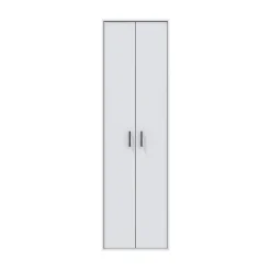 Armadio Multiuso 2 Ante Bianco 2 Ripiani Apertura Battente 60x206h cm, 2 Ante - Strevi
