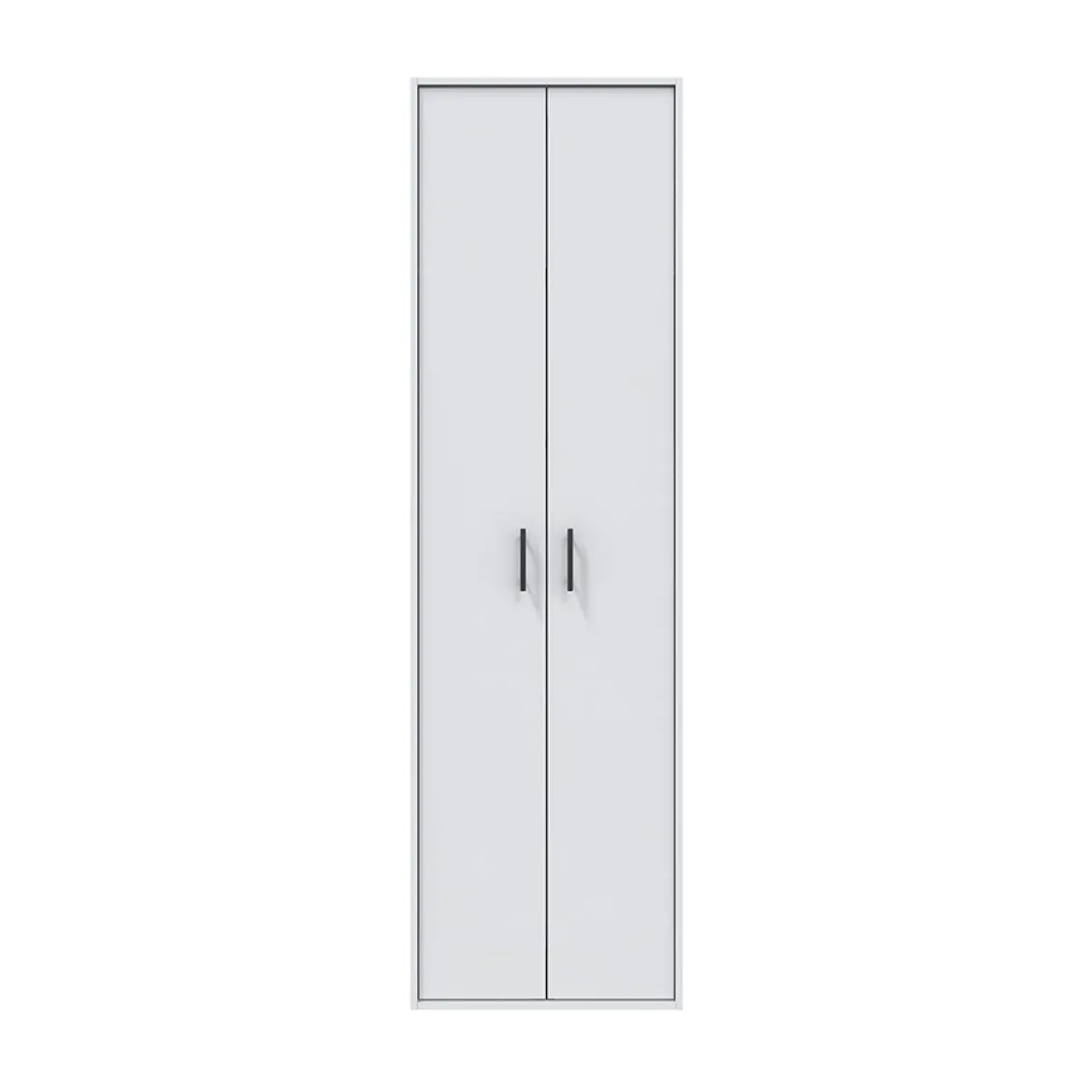 Armadio Multiuso 2 Ante Bianco 2 Ripiani Apertura Battente 60x206h cm, 2 Ante - Strevi