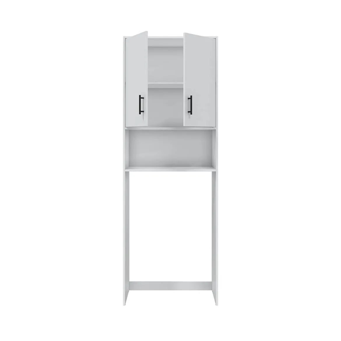 Armadio Multiuso 2 Ante Bianco 3 Ripiani Apertura Battente 73x206h cm, 2 Ante - Delebio