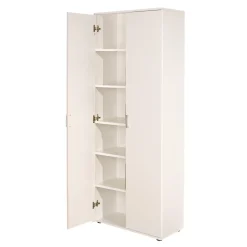 Armadio Multiuso 2 Ante Bianco 5 Ripiani Apertura Battente 70x189h cm, 2 Ante - Pazzano