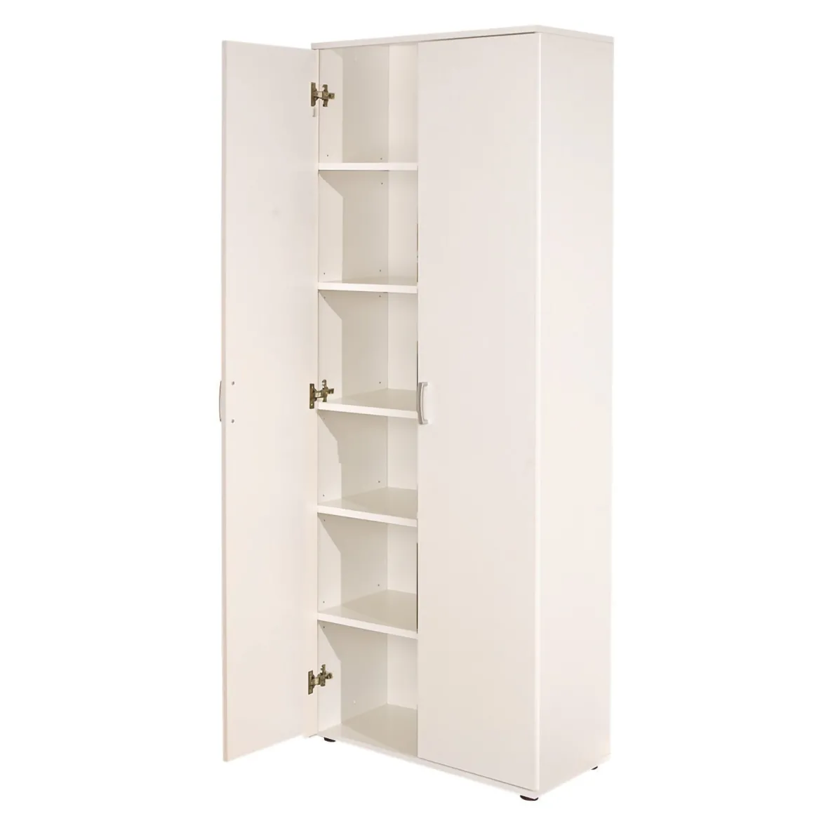 Armadio Multiuso 2 Ante Bianco 5 Ripiani Apertura Battente 70x189h cm, 2 Ante - Pazzano