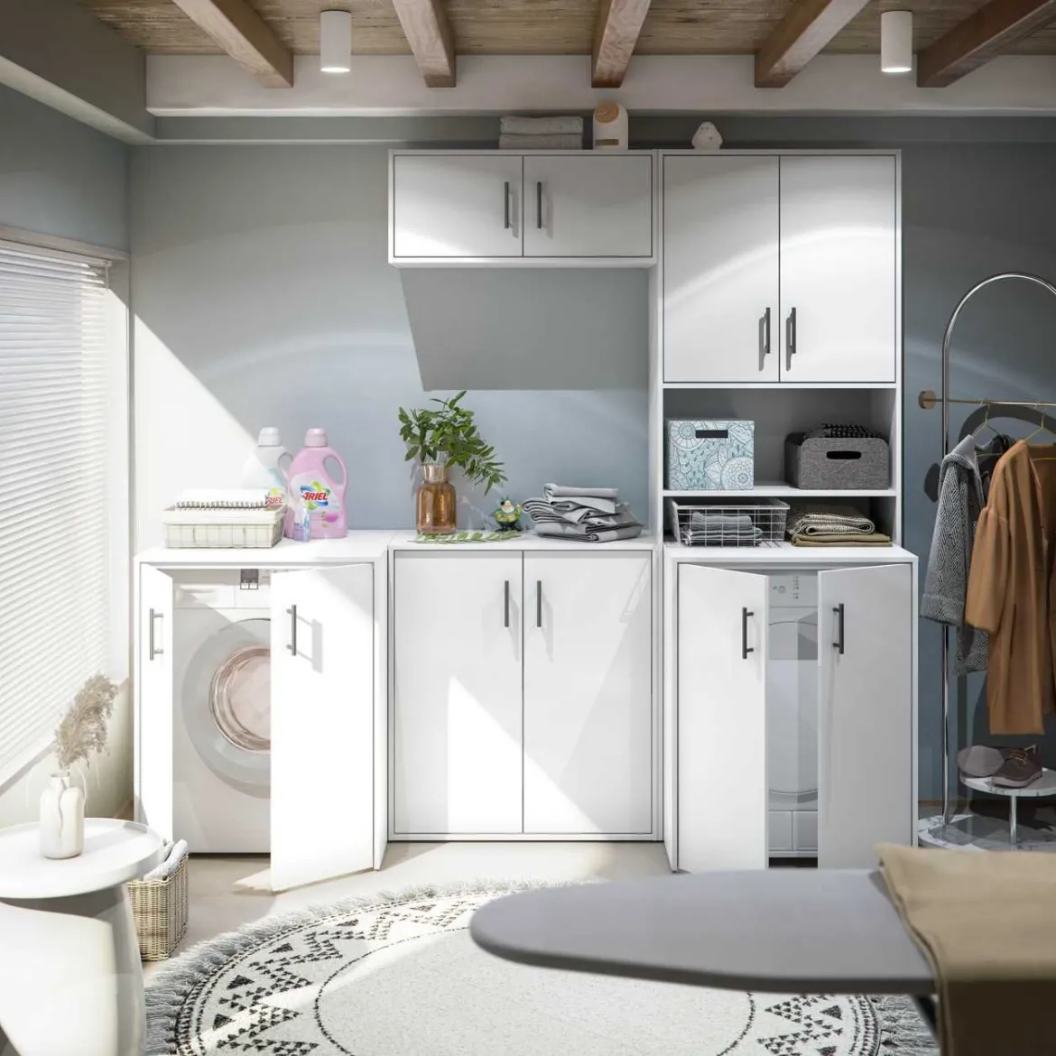 Armadio Multiuso 2 Ante Bianco un Ripiano Apertura Battente 80x88h cm, 2 Ante - Senorbi