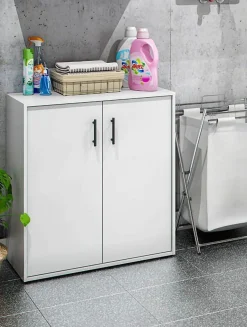 Armadio Multiuso 2 Ante Bianco un Ripiano Apertura Battente 80x88h cm, 2 Ante - Senorbi