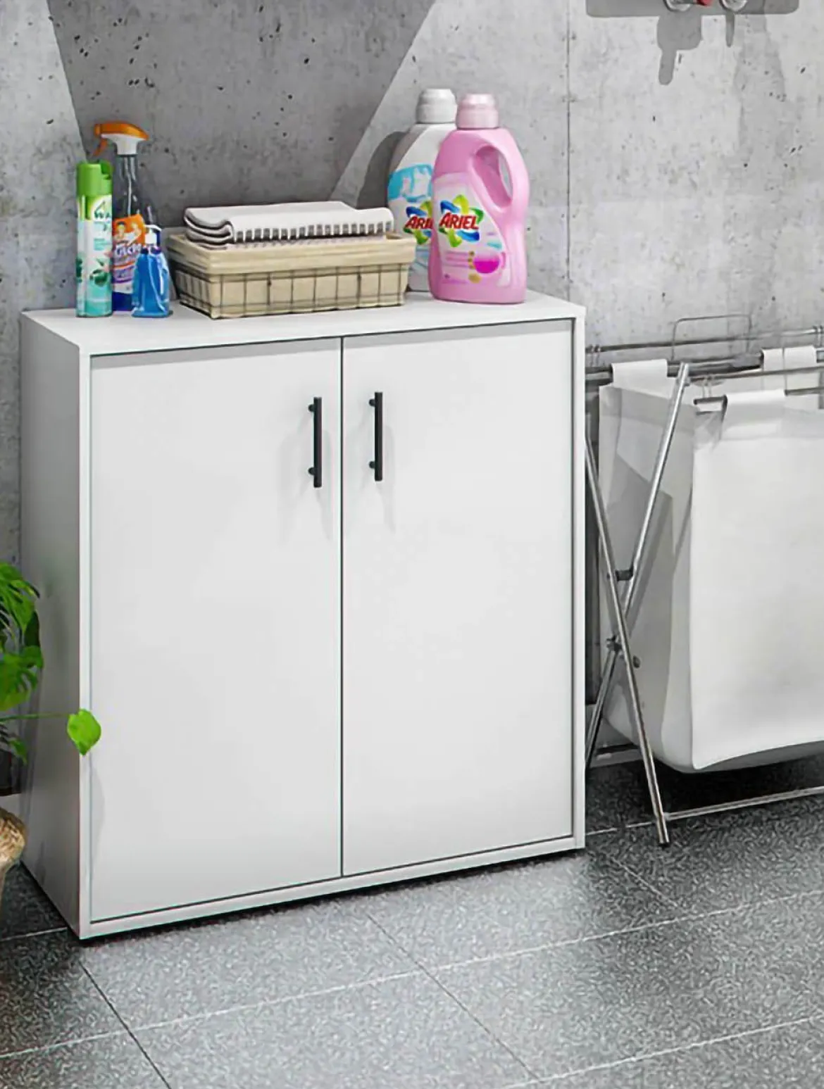 Armadio Multiuso 2 Ante Bianco un Ripiano Apertura Battente 80x88h cm, 2 Ante - Senorbi