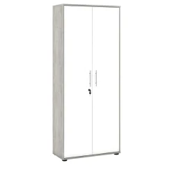 Armadio multiuso 2 ante Dpazzin, 79x34h188 cm, Bianco e Cemento