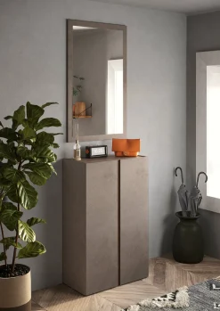 Armadio Multiuso 2 Ante Marrone Bronzo 5 Ripiani Apertura Manuale 70x111h cm, 2 Ante - Predore