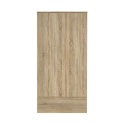 Armadio Multiuso 2 Ante Marrone Maniglie Incluse Materiale Anta in Legno Nobilitato 98.9x200.6h cm, Materiale Ripiano in Legno Nobilitato - Germano