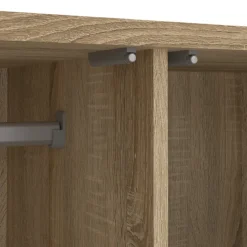 Armadio Multiuso 2 Ante Marrone Maniglie Incluse Materiale Anta in Legno Nobilitato 98.9x200.6h cm, Materiale Ripiano in Legno Nobilitato - Germano