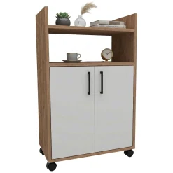 Armadio Multiuso 2 Ante Marrone Rovere 4 Ripiani 2 Ante 60x97h cm, 3 Vani - Marzi