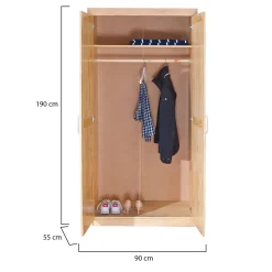 Armadio Multiuso 2 Ante Marrone Rovere Appendiabiti un Ripiano 95x190h cm, 2 Ante - Terzorio