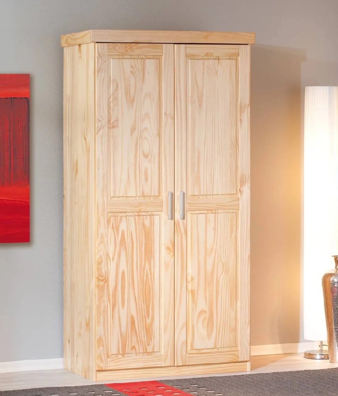 Armadio Multiuso 2 Ante Marrone Rovere Appendiabiti un Ripiano 95x190h cm, 2 Ante - Terzorio