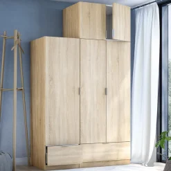 Armadio Multiuso 2 Ante Marrone Rovere un Ripiano un Vano 80x49h cm, 2 Ante - Carre