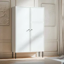 Armadio multiuso 2 ante Sedilo, 100x39 h166 cm, Bianco