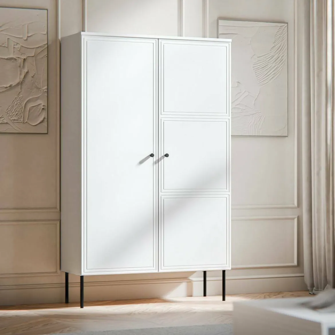 Armadio multiuso 2 ante Sedilo, 100x39 h166 cm, Bianco