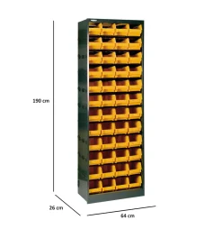 Armadio multiuso Dandreoll, Nero e Giallo, 64x26h190 cm