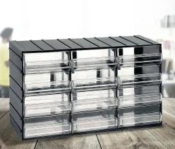 Armadio multiuso Darrigon, Antracite, 12 cassetti