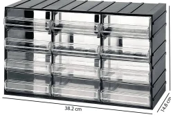 Armadio multiuso Darrigon, Antracite, 12 cassetti
