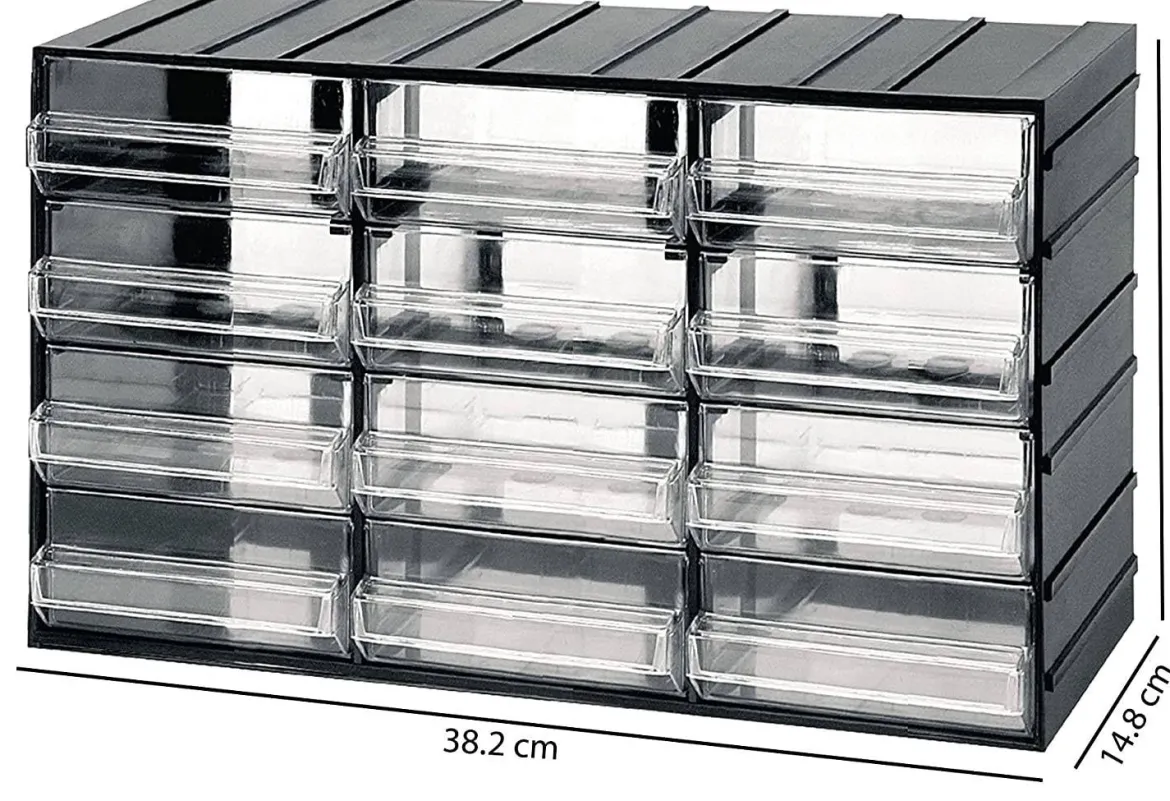 Armadio multiuso Darrigon, Antracite, 12 cassetti