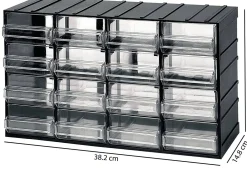 Armadio multiuso Darrigon, Antracite, 16 cassetti