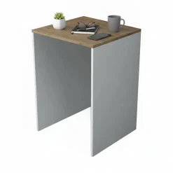 Armadio Multiuso Grande Marrone Noce Bianco un Ripiano Vano per Lavatrice 65x92h cm, un Vano - Boris