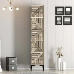 Armadio noce e bianco 1 anta 47x201h cm - Giusta