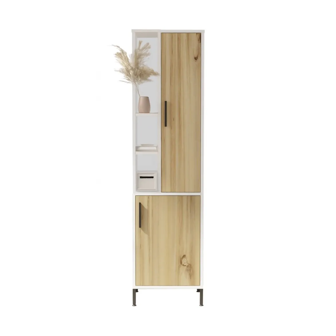 Armadio noce e bianco salvaspazio 45x173h cm - Jongdari
